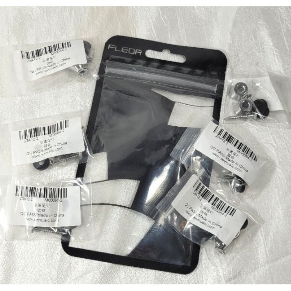 LOT: 12 Fleor Metal Guitar Strap Button Locks Straplocks w/ Screws - Chrome